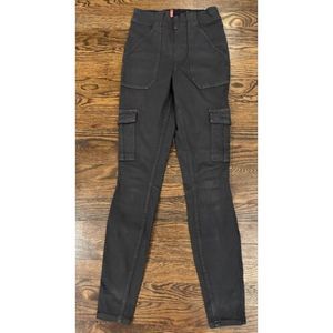 Spanx Tall Stretch Twill Charcoal Gray Cargo‎ Jogger Pants Size XS